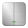 Выключатель 2-кл. ОП Blanca 10А IP20 (сх. 5) 250В с подсветкой с изолир. пластиной алюм. Systeme Electric BLNVA105113 изображение, фото