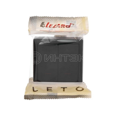 Выключатель 2-кл. ОП LETO 10А IP20 с индикацией черн. бархат LEZARD 752-4200-112 изображение, фото