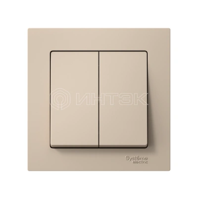 Выключатель 2-кл. AtlasDesign (сх.5) 10AX в сборе песочн. Systeme Electric ATN001252 изображение, фото