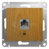 Розетка компьютерная 1-м СП Glossa RJ45 кат.5E механизм дерево дуб Systeme Electric GSL000581K изображение, фото