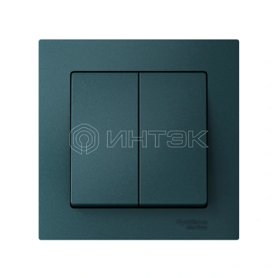 Выключатель 2-кл. СП AtlasDesign 10А IP20 (сх. 6) 10AX в сборе изумруд Systeme Electric ATN000852 изображение, фото