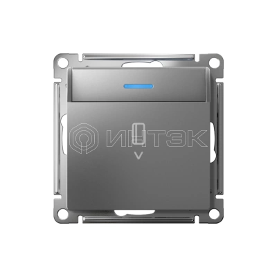 Выключатель карточный СП AtlasDesign 10А IP20 без задержки времени механизм сталь Systeme Electric ATN000967 изображение, фото