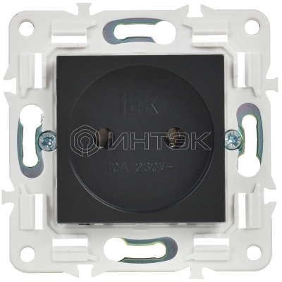 Розетка SKANDY 10А без заземл. без защ. шторок SK-R02Bl черн. IEK SK-R10-10-K02 изображение, фото