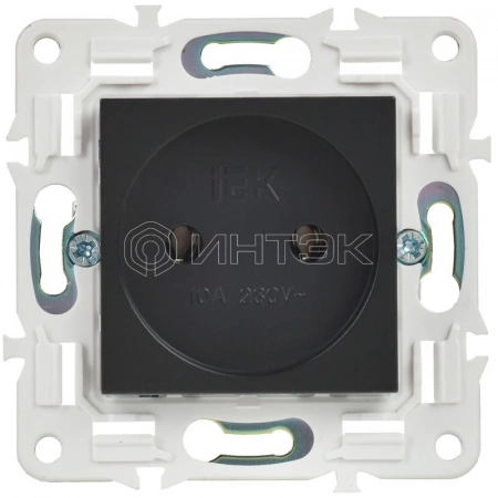 Розетка SKANDY 10А без заземл. без защ. шторок SK-R02Bl черн. IEK SK-R10-10-K02 изображение, фото