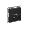 Розетка USB AtlasDesign тип C 65Вт QC PD высокоскор. ЗУ механизм карбон Systeme Electric ATN001027 изображение, фото