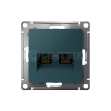 Розетка компьютерная 2-м AtlasDesign RJ45 кат.5E механизм изумруд Systeme Electric ATN000885 изображение, фото