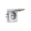 Розетка BRITE РСбш10-3-44-БрА 16А IP44 с заземл. защ. шторки с крышкой механизм алюм. IEK BR-R16-16-44-K47 изображение, фото