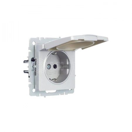 Розетка BRITE РСбш10-3-44-БрА 16А IP44 с заземл. защ. шторки с крышкой механизм алюм. IEK BR-R16-16-44-K47 изображение, фото