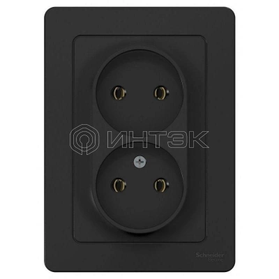 Розетка 2-м СП Blanca 16А IP20 250В без заземл. без защ. шторок антрацит Systeme Electric BLNRS000026 изображение, фото