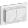 Розетка 2-м СП BRITE РСбш12-3-44-БрБ 16А в сборе IP44 с крышкой бел. IEK BR-R26-16-44-K01-F изображение, фото