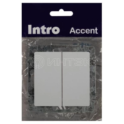 Переключатель 2-кл. СП Accent 6-107-01 10А IP20 250В AL/CU бел. Intro Б0063554 изображение, фото