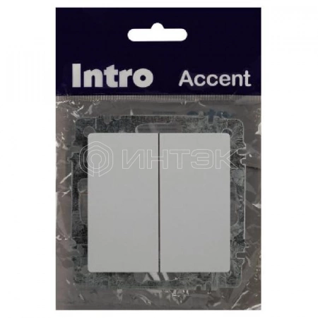 Переключатель 2-кл. СП Accent 6-107-01 10А IP20 250В AL/CU бел. Intro Б0063554 изображение, фото