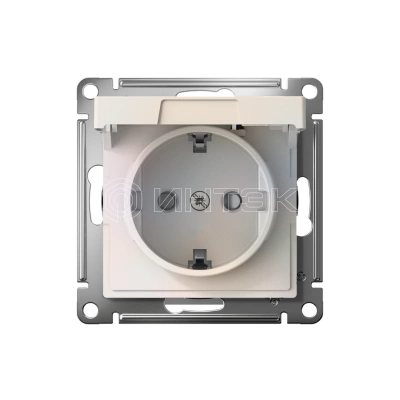 Розетка AtlasDesign 16А IP20 с заземл. защ. шторки с крышкой быстрозажим. клем. механизм жемчуж. Systeme Electric ATN000446S изображение, фото