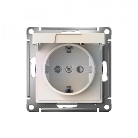 Розетка AtlasDesign 16А IP20 с заземл. защ. шторки с крышкой быстрозажим. клем. механизм жемчуж. Systeme Electric ATN000446S изображение, фото