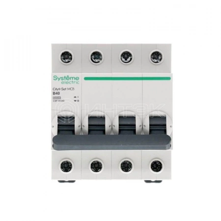 Выключатель автоматический модульный 4п B 40А 4.5кА City9 Set 400В Systeme Electric C9F14440 изображение, фото