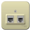 Розетка компьютерная + телефонная 2-м ОП Blanca RJ45 кат.5E + RJ11 с изолир. пластиной беж. Systeme Electric BLNIA045117 изображение, фото