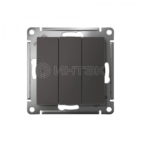 Выключатель 3-кл. AtlasDesign (сх. 1+1+1) 10AX механизм базальт Systeme Electric ATN001431 изображение, фото