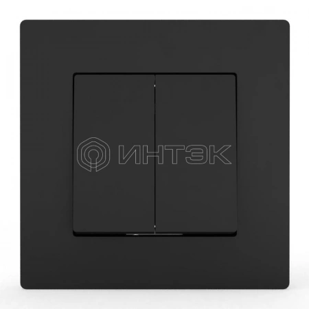 Выключатель 2-кл. СП Pixel 10А IP20 в сборе карбон TOKOV ELECTRIC TKE-PX-V2F-C14 изображение, фото