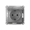 Розетка AtlasDesign 16А IP20 с заземл. защ. шторки с крышкой быстрозажим. клем. механизм алюм. Systeme Electric ATN000346S изображение, фото