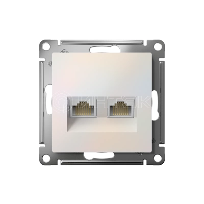 Розетка компьютерная 2-м AtlasDesign RJ45 кат.5E механизм жемчуж. Systeme Electric ATN000485 изображение, фото