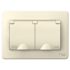 Розетка 2-м СП Blanca 16А IP44 250В с заземл. защ. шторки с крышкой молоч. Systeme Electric BLNRS441122 изображение, фото