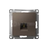 Розетка телефонная 1-м СП AtlasDesign RJ11 механизм мокко Systeme Electric ATN000681 изображение, фото