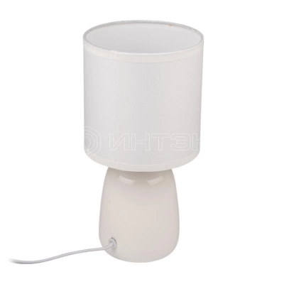 Светильник настольный JH2-02-wh E14 IP20 130х130х255мм керамика; ткань; PVC-пластик бел. JazzWay 5062313 изображение, фото