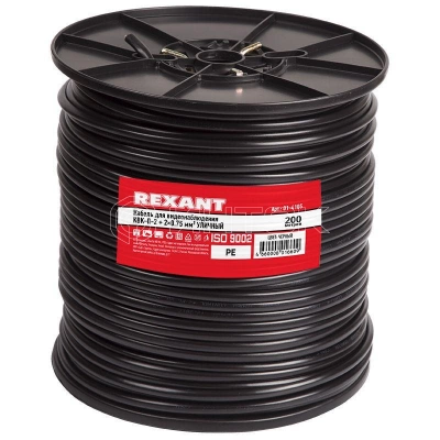Кабель КВК-П-2+2х0.75 200м Ч (м) REXANT 01-4105 изображение, фото