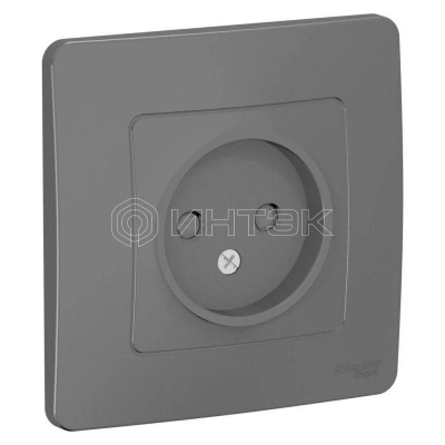 Розетка 1-м СП Blanca 16А IP20 250В без заземл. защ. шторки антрацит Systeme Electric BLNRS000116 изображение, фото