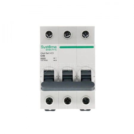 Выключатель автоматический модульный 3п C 40А 4.5кА City9 Set 400В Systeme Electric C9F34340 изображение, фото