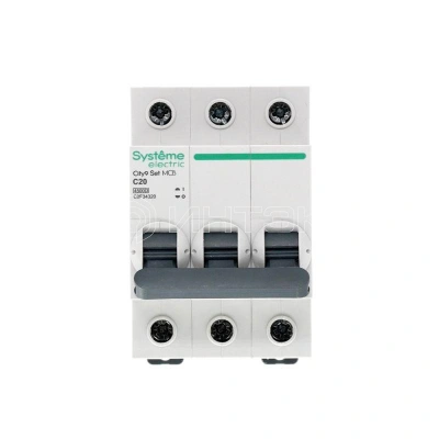 Выключатель автоматический модульный 3п C 20А 4.5кА City9 Set 400В Systeme Electric C9F34320 изображение, фото