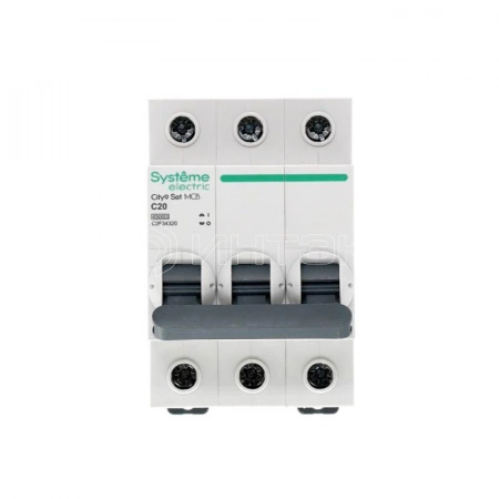 Выключатель автоматический модульный 3п C 20А 4.5кА City9 Set 400В Systeme Electric C9F34320 изображение, фото