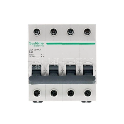 Выключатель автоматический модульный 4п C 40А 4.5кА City9 Set 400В Systeme Electric C9F34440 изображение, фото