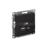 Розетка USB AtlasDesign тип A+C 5В/2.4А 2х5В/1.2А механизм карбон Systeme Electric ATN001039 изображение, фото