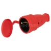 Розетка RX10-R-IP44 16А IP44 прямая с заземл. каучук красн. ЭРА Б0055419 изображение, фото