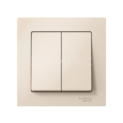 Выключатель 2-кл. СП AtlasDesign 10А IP20 (сх. 5) 10AX в сборе беж. Systeme Electric ATN000252 изображение, фото