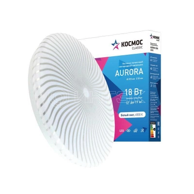 Светильник светодиодный Classic AURORA 18Вт 230В 4000К 1170лм 253х55мм настенно-потолочный КОСМОС KCAuro18W_4000 изображение, фото