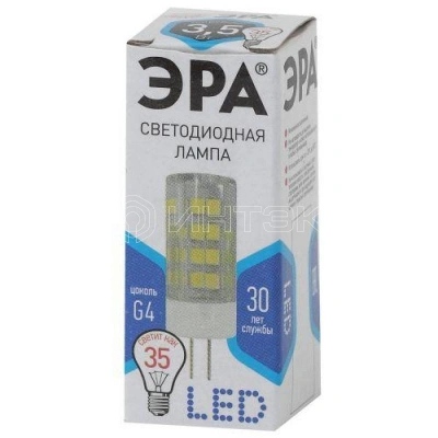 Лампа светодиодная JC-3.5w-220V-corn ceramics-840-G4 280лм ЭРА Б0027856 изображение, фото