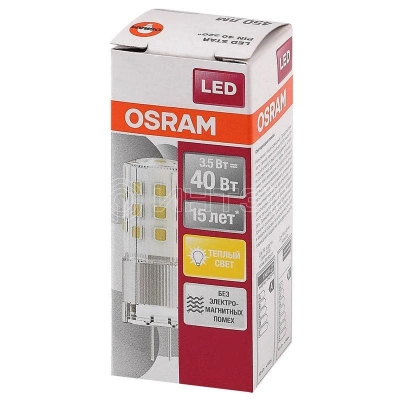 Лампа светодиодная LED STAR PIN40 CL 3.5Вт 827 тепл. бел. G4 12В прозр. стекл. OSRAM 4058075369009 изображение, фото