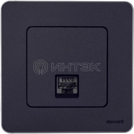 Розетка компьютерная Inspiria RJ45 кат.6 UTP механизм антрацит IEK 673833 изображение, фото