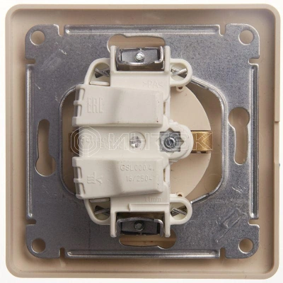 Розетка 1-м СП Glossa 16А IP20 с заземл. защ. шторки с крышкой в сборе беж. Systeme Electric GSL000246 изображение, фото