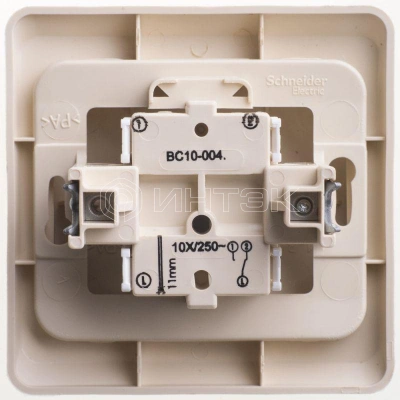Переключатель проходной 1-кл. СП Этюд 10А IP20 крем. Systeme Electric BC10-004K изображение, фото
