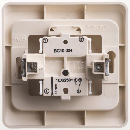 Переключатель проходной 1-кл. СП Этюд 10А IP20 крем. Systeme Electric BC10-004K изображение, фото