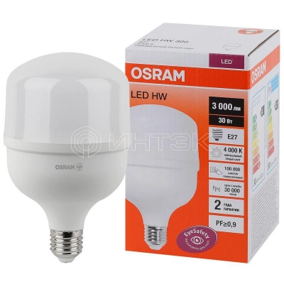 Лампа светодиодная высокомощная LED HW 30Вт T матовая 4000К нейтр. бел. E27 3000лм 140-265В угол пучка 200град. PF>/=09 (замена 300Вт) OSRAM 4058075576773 изображение, фото