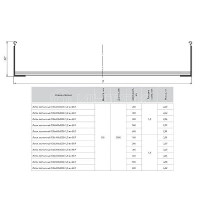 Лоток лестничный 100х400 L6000 1.5мм EKF LT100400x6-1.5 изображение, фото
