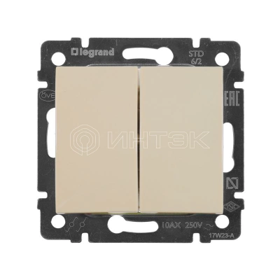 Переключатель проходной 2-кл. СП Valena 10А IP31 250В механизм сл. кость IEK 774308 изображение, фото