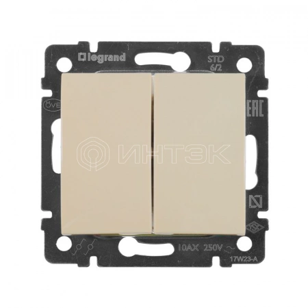 Переключатель проходной 2-кл. СП Valena 10А IP31 250В механизм сл. кость IEK 774308 изображение, фото