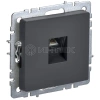 Розетка компьютерная СП RJ45 кат.5E BRITE РК10-БрГ механизм графит IEK BR-K10-1-K53 изображение, фото