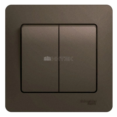 Выключатель 2-кл. СП Glossa 10А IP20 (сх. 5) 10AX в сборе шоколад. Systeme Electric GSL000852 изображение, фото