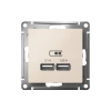Розетка USB AtlasDesign тип A+A 5В 1х2.1А 2х1.05А механизм беж. Systeme Electric ATN000233 изображение, фото